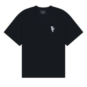 Чёрная футболка Your Fate Logo из хлопка унисекс с вышивкой